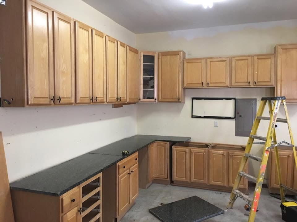 Garage cabinets and granite install